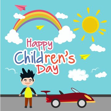 Happy Children's Day for International Children Celebration. Vector Illustration