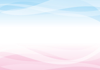アブストラクト　曲線　波　フレーム　ピンクと水色