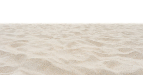Fototapeta na wymiar Beach sand in nature on white background.