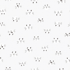 Seamless pattern of a cat pretty small
