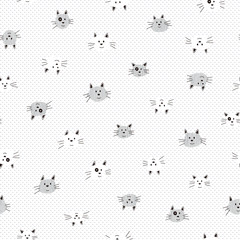 Seamless pattern of a cat pretty small