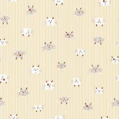 Seamless pattern of a cat pretty small
