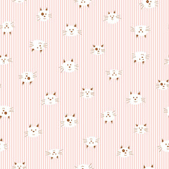 Seamless pattern of a cat pretty small