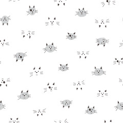 Seamless pattern of a cat pretty small