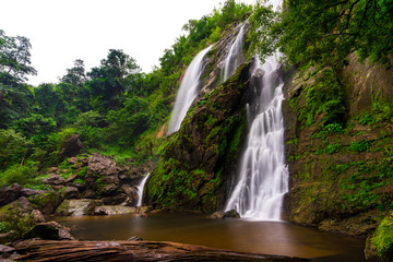 Khlong Lan Waterfall, A waterfall in klong Lan national park of Thailand. KamphaengPhet ,Thailand.