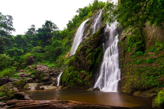 Khlong Lan Waterfall, A waterfall in klong Lan national park of Thailand. KamphaengPhet ,Thailand. © vichean