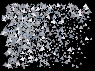 Falling abstract triangles.