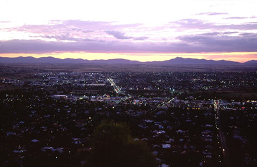 Sunset over Tamworth during  the Country Music Festival. Australia.