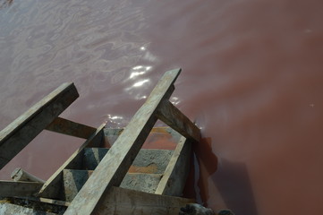 Stairs into a Pink Mineral Bath 