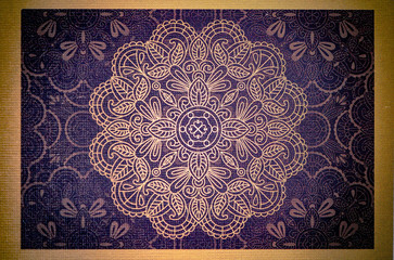 vintage background with ornament purple gold
