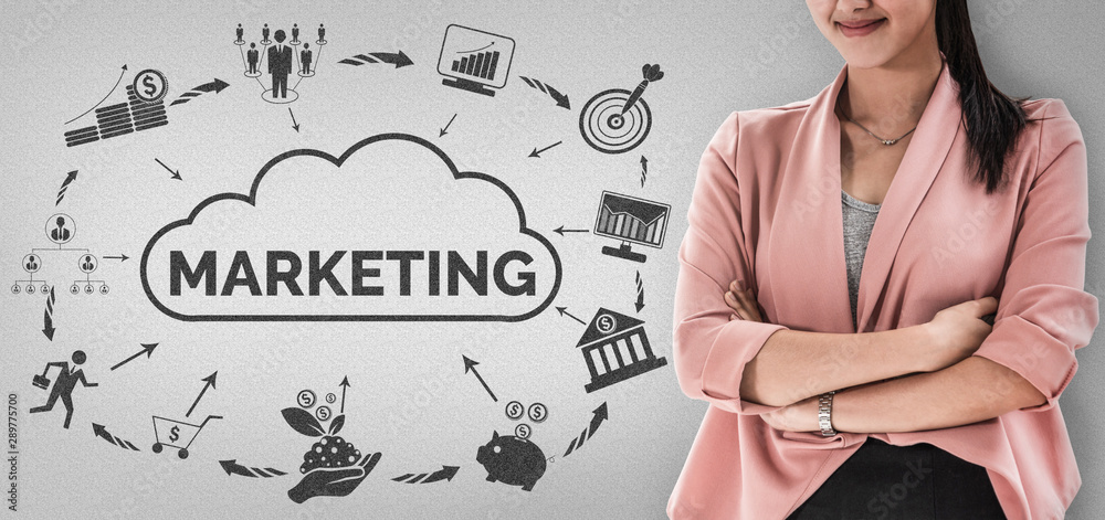 Canvas Prints digital marketing technology solution for online business concept - graphic interface showing analyt