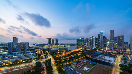 Plakat Singapore skyscrapers at dawn