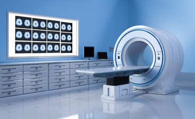 lab with mri scan machine