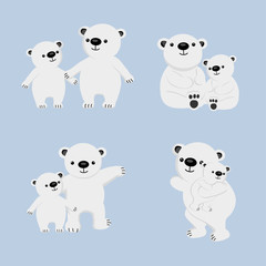 Cute Polar Bear Cartoon Vector Illustration