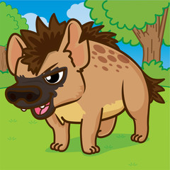 Hyena cartoon, animal cute cartoon