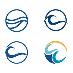 Water wave Logo Template, design concept vector