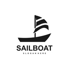 sail boat logo template, design concept vector