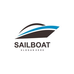 Fototapeta premium sail boat logo template, design concept vector