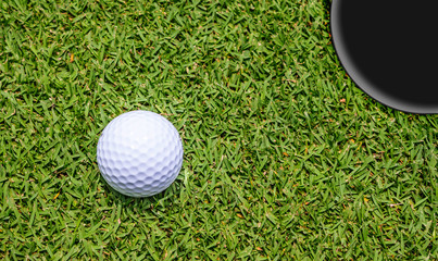 Golf ball on grass