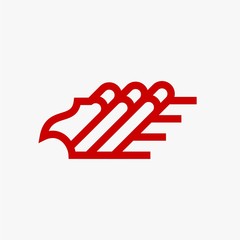 Eagle line logo design vector. Wild bird illustration symbol. Red eagle outline vector icon.