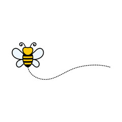 Funny Bee, Cute Bee and Honey Character Logo Vector