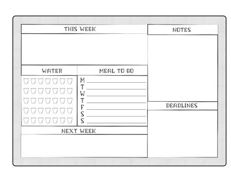 Daily planner template. Blank white page isolated on gray. Case Control Page.