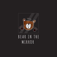 icon logo cute bear hand drawn