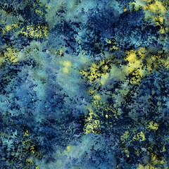 Hand drawn abstract watercolor texture with blue and lemon yellow colors