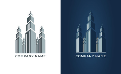 Real estate logo isolated. City vector image