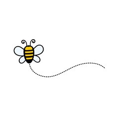 Funny Bee, Cute Bee and Honey Character Logo Vector