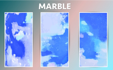Blue White Colored Marble Template Abstract Marble Background for Designs, Posters, Brochure, Banners, Cards.