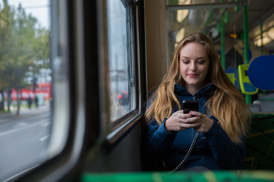 Texting on the Tram