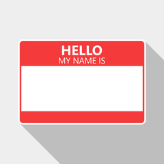 Hello My Name Is  Tag Name Sticky Vector Illustration