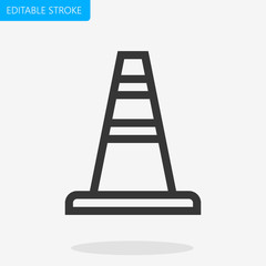 Traffic Cone Icon Pixel Perfect Editable Stroke Vector