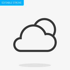 Cloud Weather Icon Pixel Perfect Editable Stroke Vector