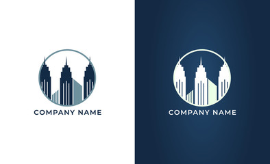 Real estate logo isolated. City vector image