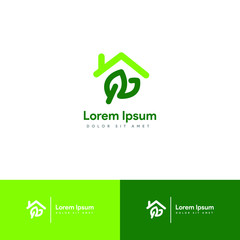 green homes logo template , isolated editable vector