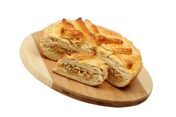 Cabbage Pie, isolated on white