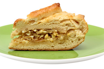 Cabbage Pie, isolated on white