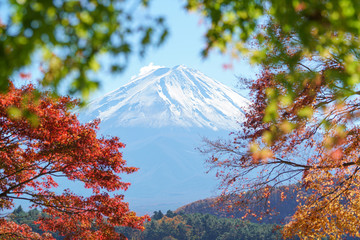 Panele Szklane  Góra Fuji jesienią nad jeziorem Kawaguchiko w Japonii
