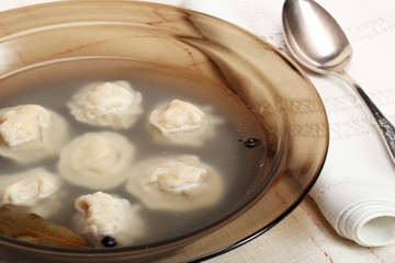 Broth with meat dumplings