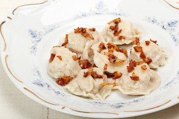 Meat Dumplings with fried onion