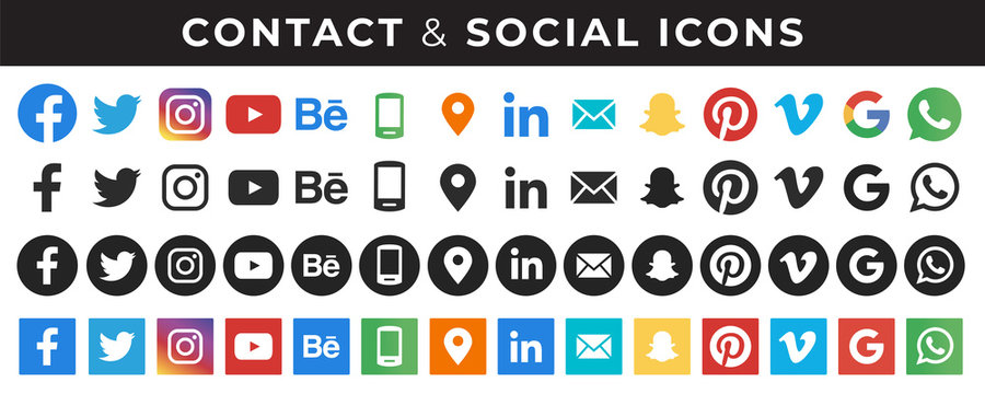 contact & social icons