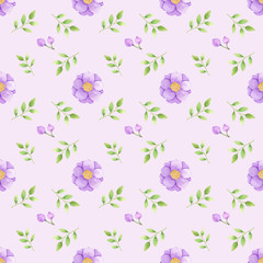 seamless floral pattern with flowers and leaves