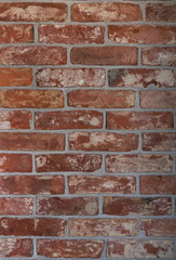Texture of old brick wall interior shot
