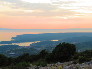 Fototapeta na wymiar sunset over sea Rab croatia
