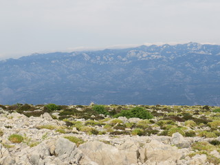 Fototapeta na wymiar view of mountains from Rab croatia
