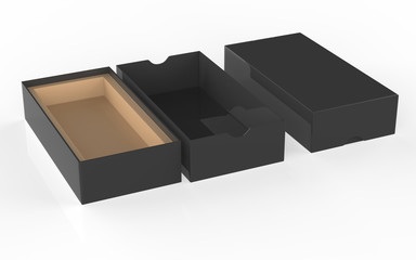 Mock Up Original Box, packaging Design for Candy, Snack in Isolated on a white Background with Work paths. 3d illustration