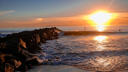 Paddle Boarding on Sunset