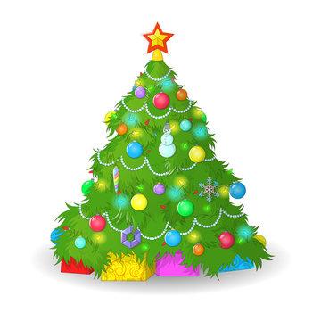 Vector illustration. Christmas tree. EPS 10